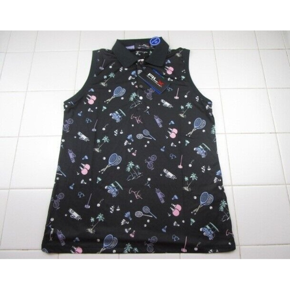 Ralph Lauren RLX Sleeveless Golf Polo Women's Size Medium Black Tennis
